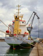 ID 982 JANET C (1998/2748grt/IMO 9143257) alongside in Southampton, England prior to her official naming. Built for Carisbrooke Shipping.